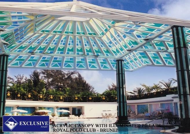 Acrylic, Granite and Steel Pool Canopy