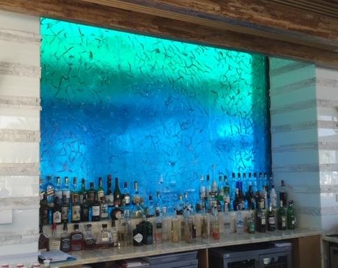 Acrylic Crackle 'Deep Ocean' Wall Panel